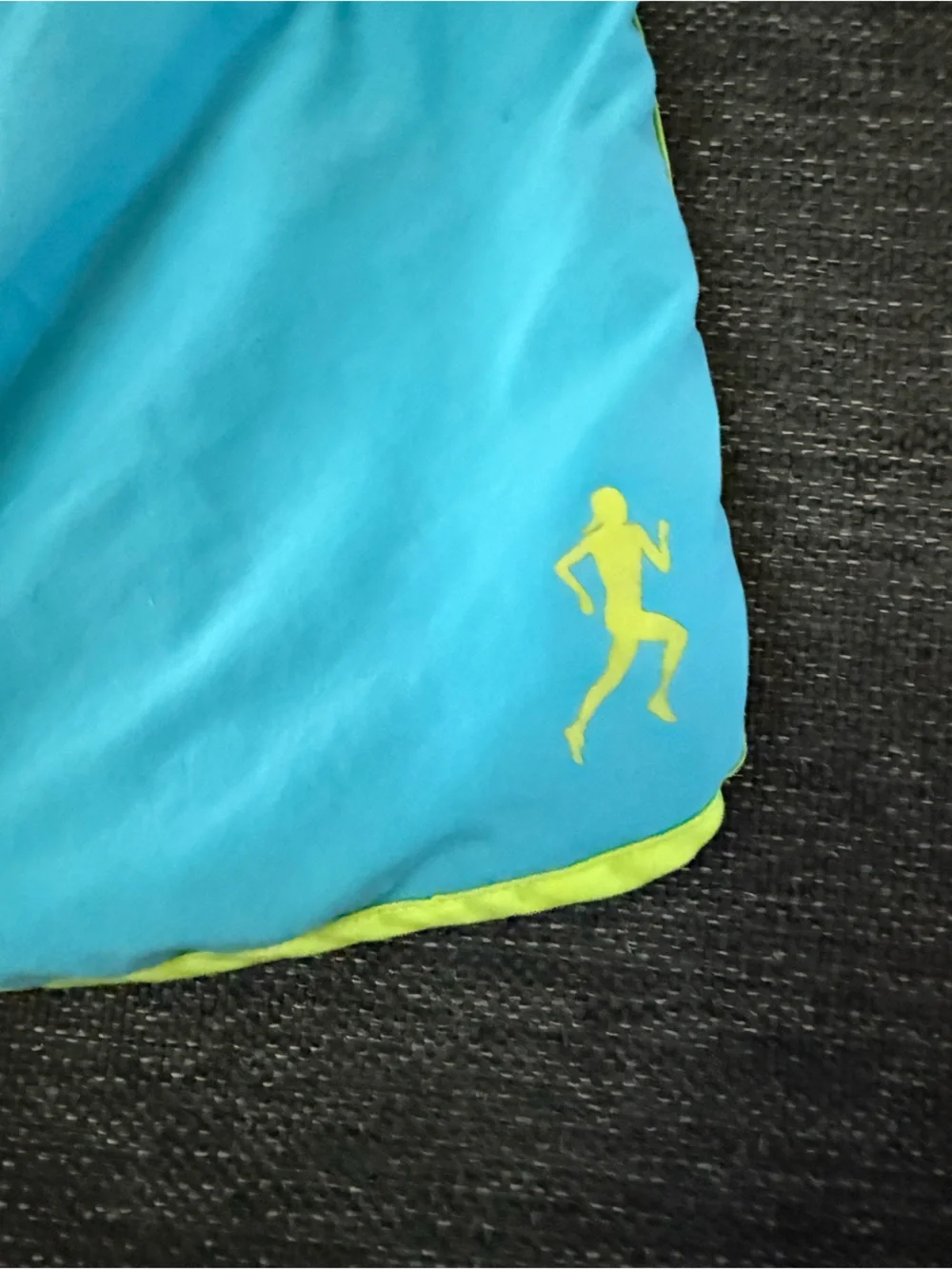 Adidas Women's Aqua Blue Athletic Shorts with Neon Yellow Trim size Medium - Picture 5 of 9